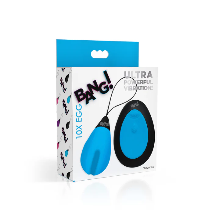 BG10X Vibrating Silicone Egg W/Remote Control-Azul