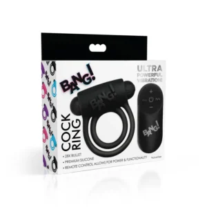 BG Silicone Cock Ring & Bullet w/ Remote Control - Negro