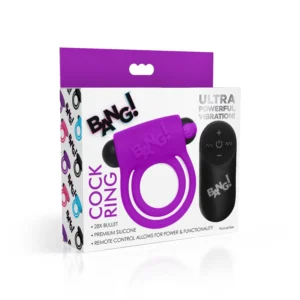 BG Silicone Cock Ring & Bullet w/ Remote Control - Morado